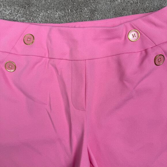 Cato Pink Shorts Size S Gold Button Front Elastic Waist Nautical Preppy - Picture 2 of 4
